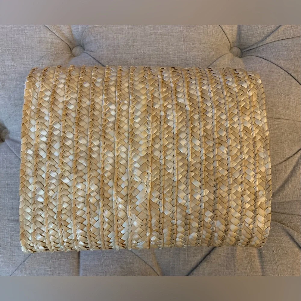 EWC Woven Straw Clutch Crossbody Bag Boho Summer Beach Neutral NWOT